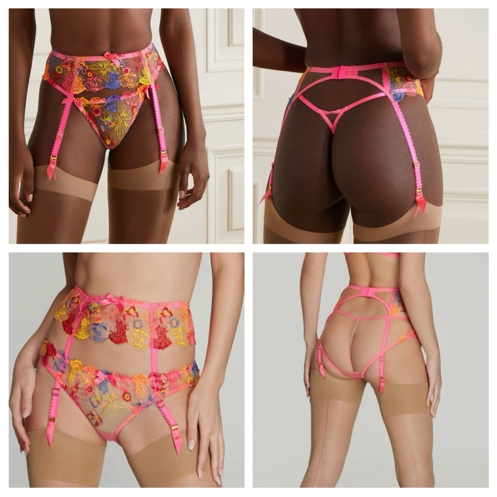 Agent Provocateur Zuri Pink Brights Multi Suspender Size Small